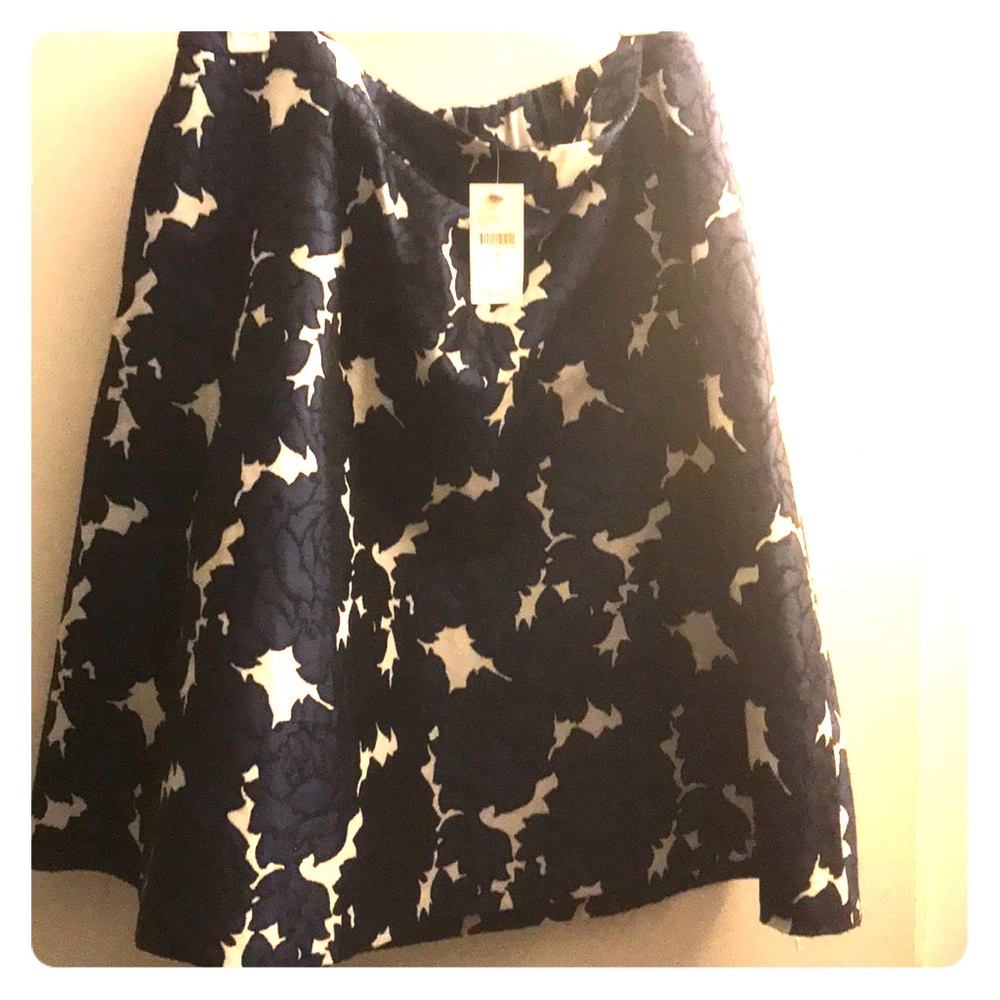 Lane Bryant midi skirt blue floral NWT